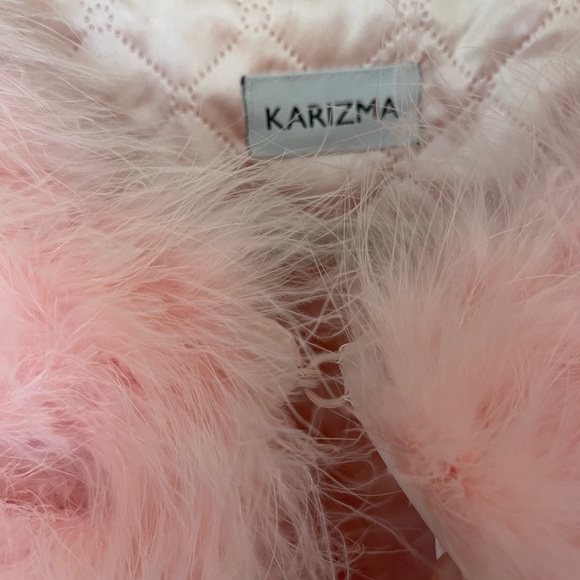 Baby Pink Marabou Feather jacket. Size M - Picture 3 of 6